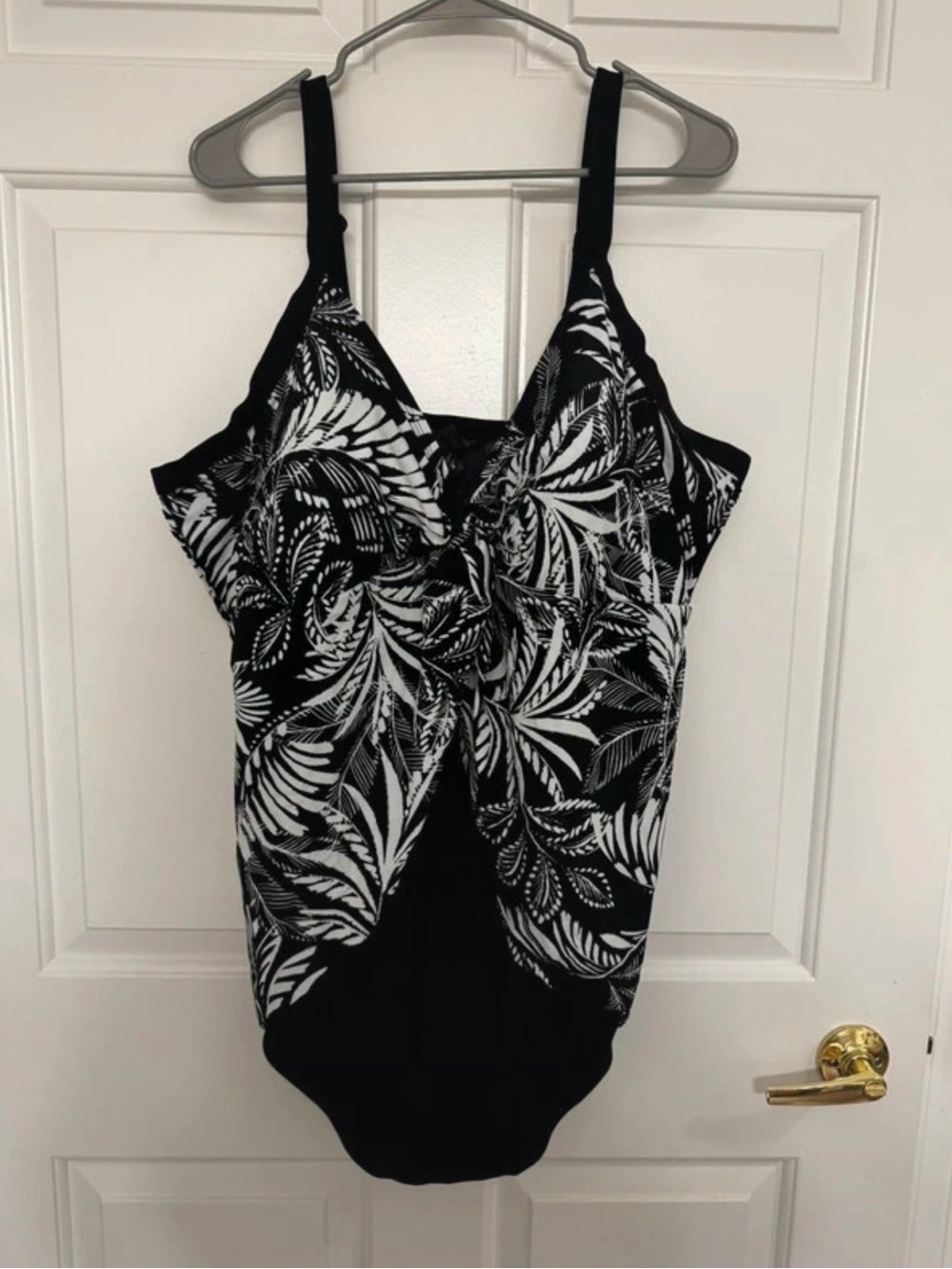 torrid Black & White Leaf-Print One-Piece Swimsuit
